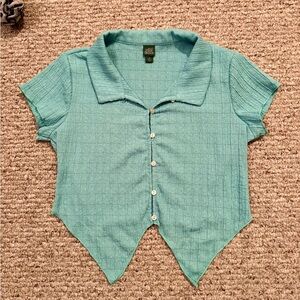 Wild Fable Textured Seafoam Crop Top